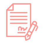 pink sales contract line icon