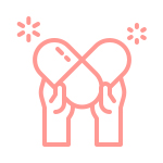 pink worming pill line icon